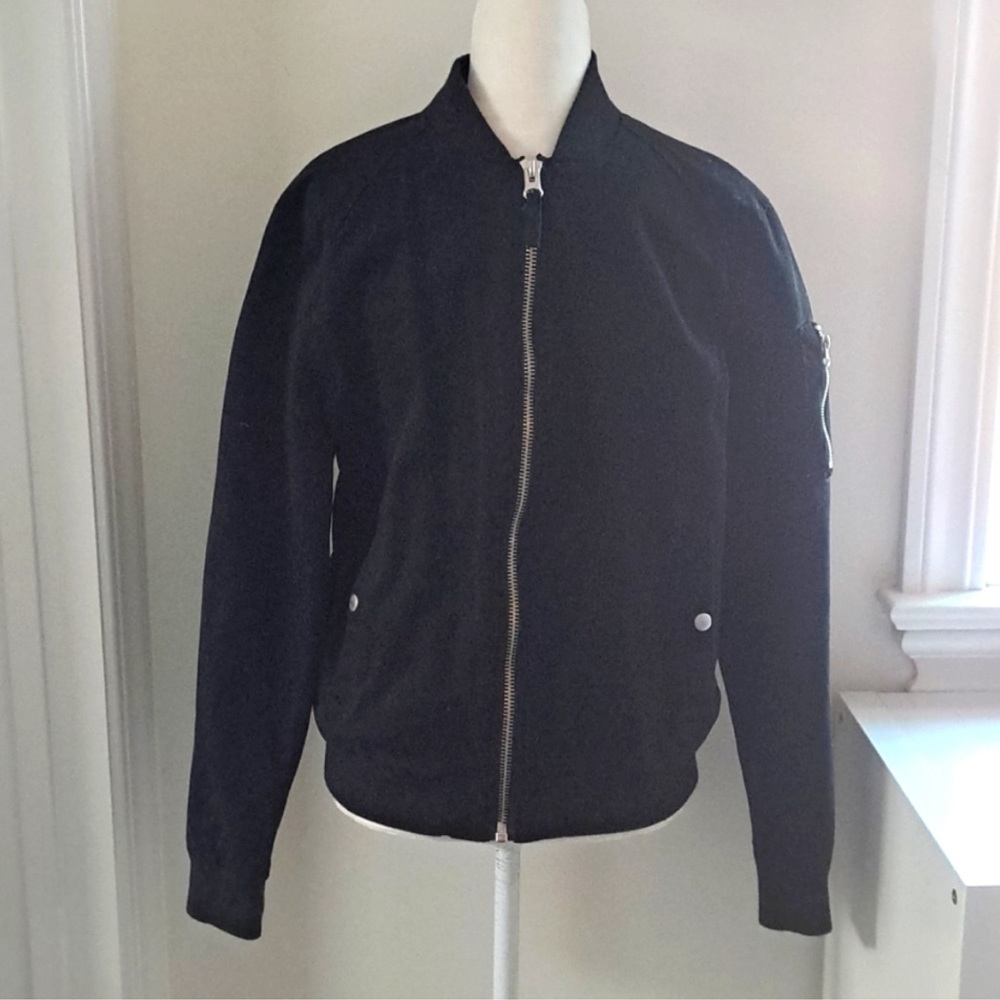 TOPMAN Black Zippered Moto Jacket size Medium